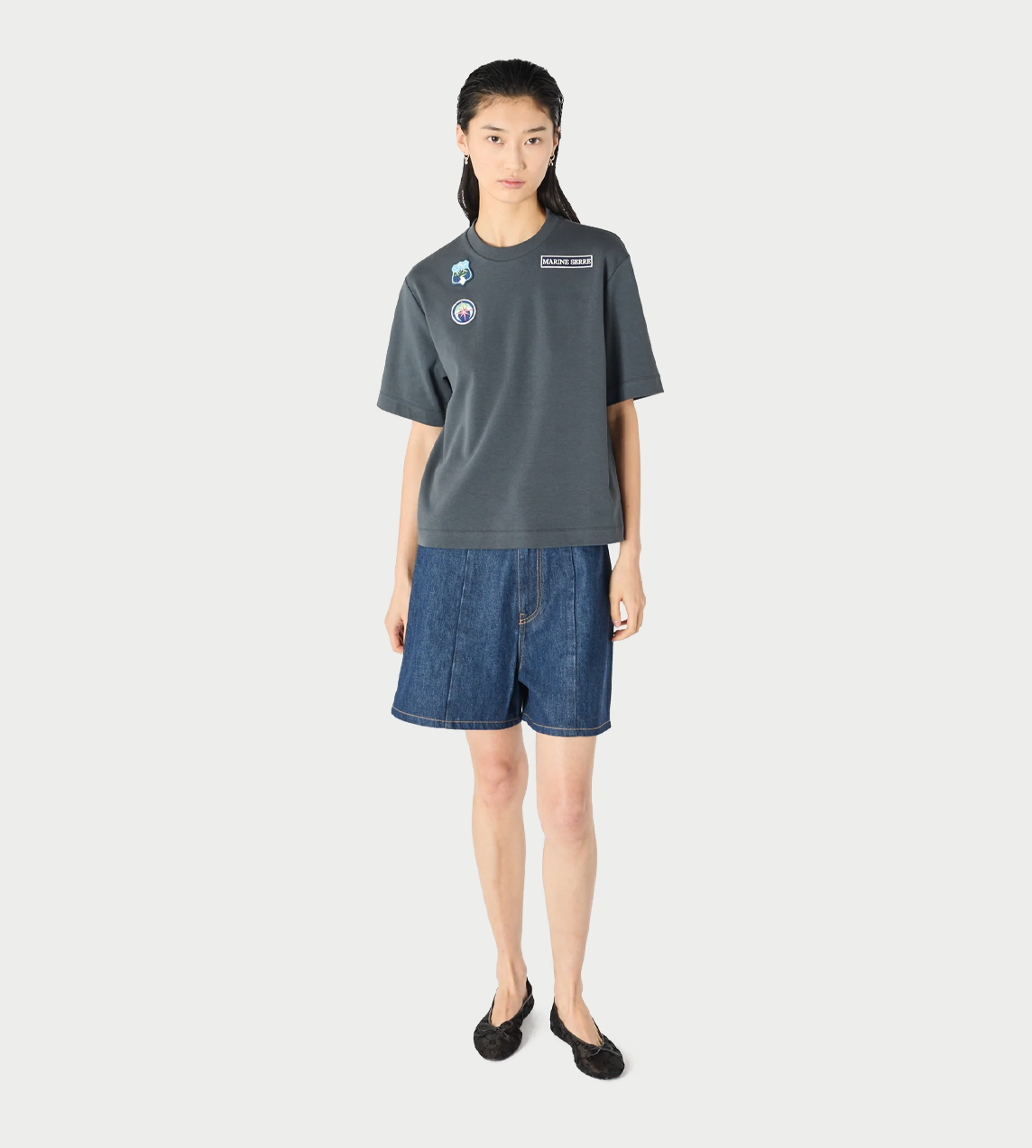 Scout Patches Crewneck T-Shirt Blue