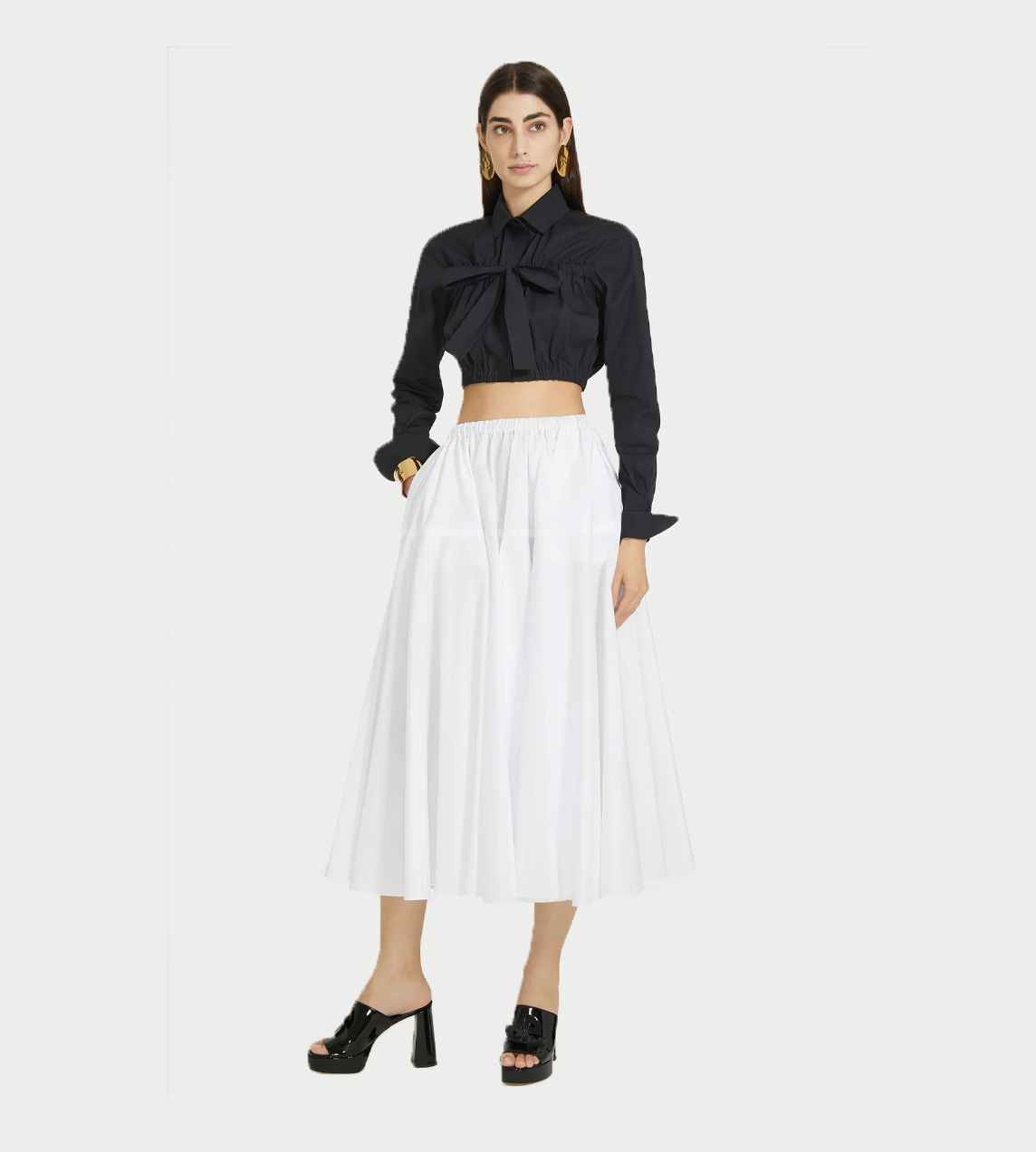 PATOU - Long Volume Skirt White