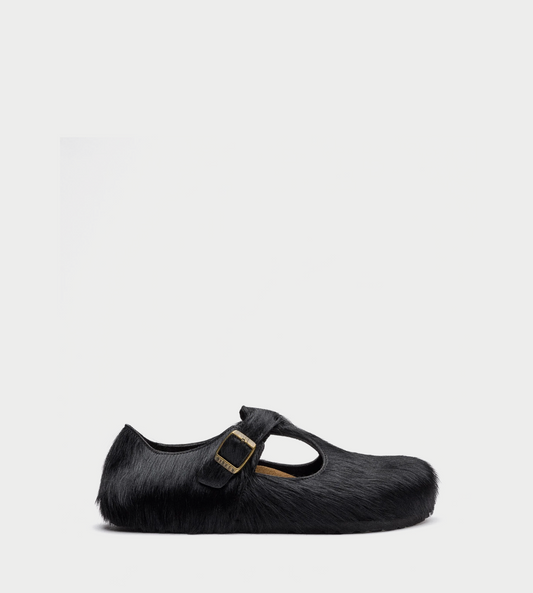 SFTM x Birkenstock Paris "The Rebel" Blk Pony Hair