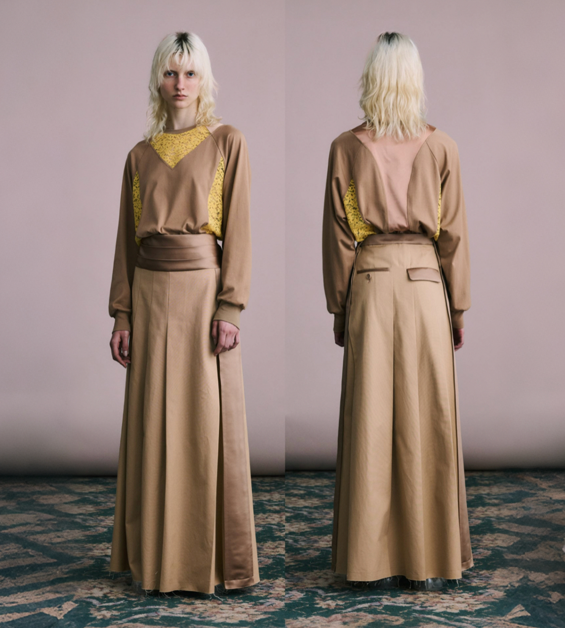UNDERCOVER - Maxi Flared Skirt Beige