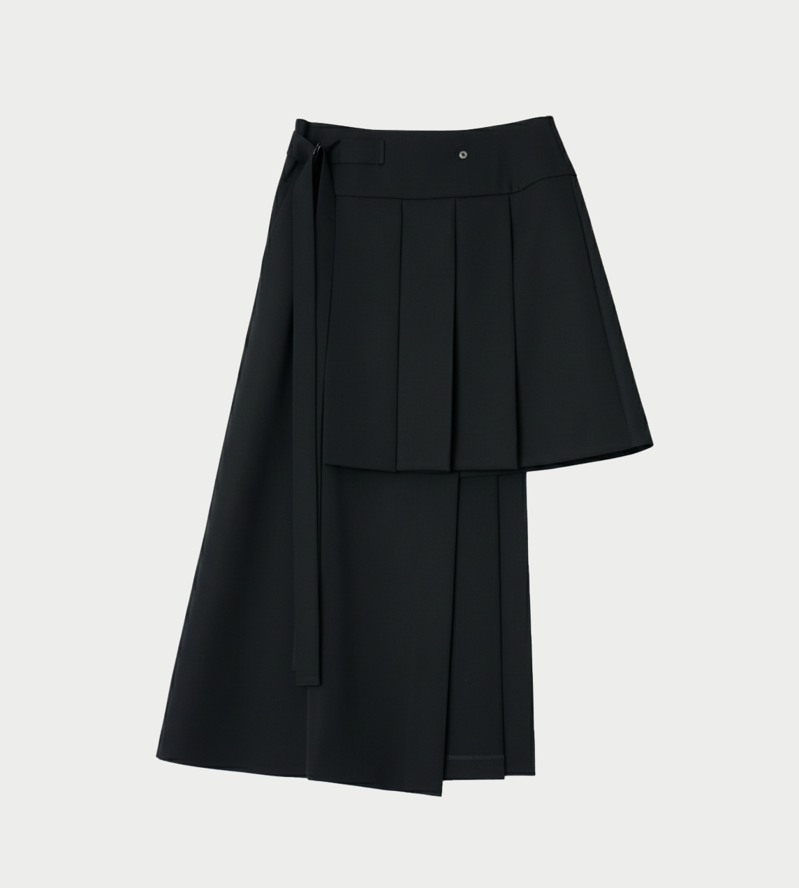 UJOH - Asymmetry Pleats Skirt Blk