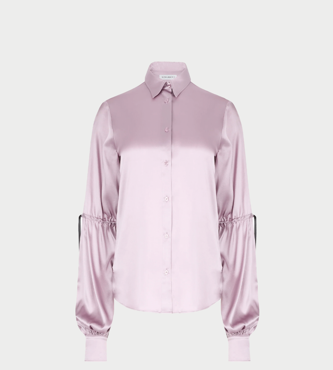 NINA RICCI - Bow-detail Satin Shirt Pink