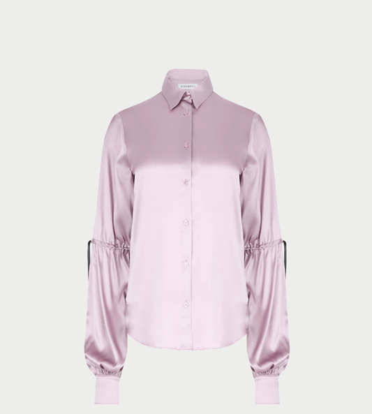 NINA RICCI - Bow-detail Satin Shirt Pink