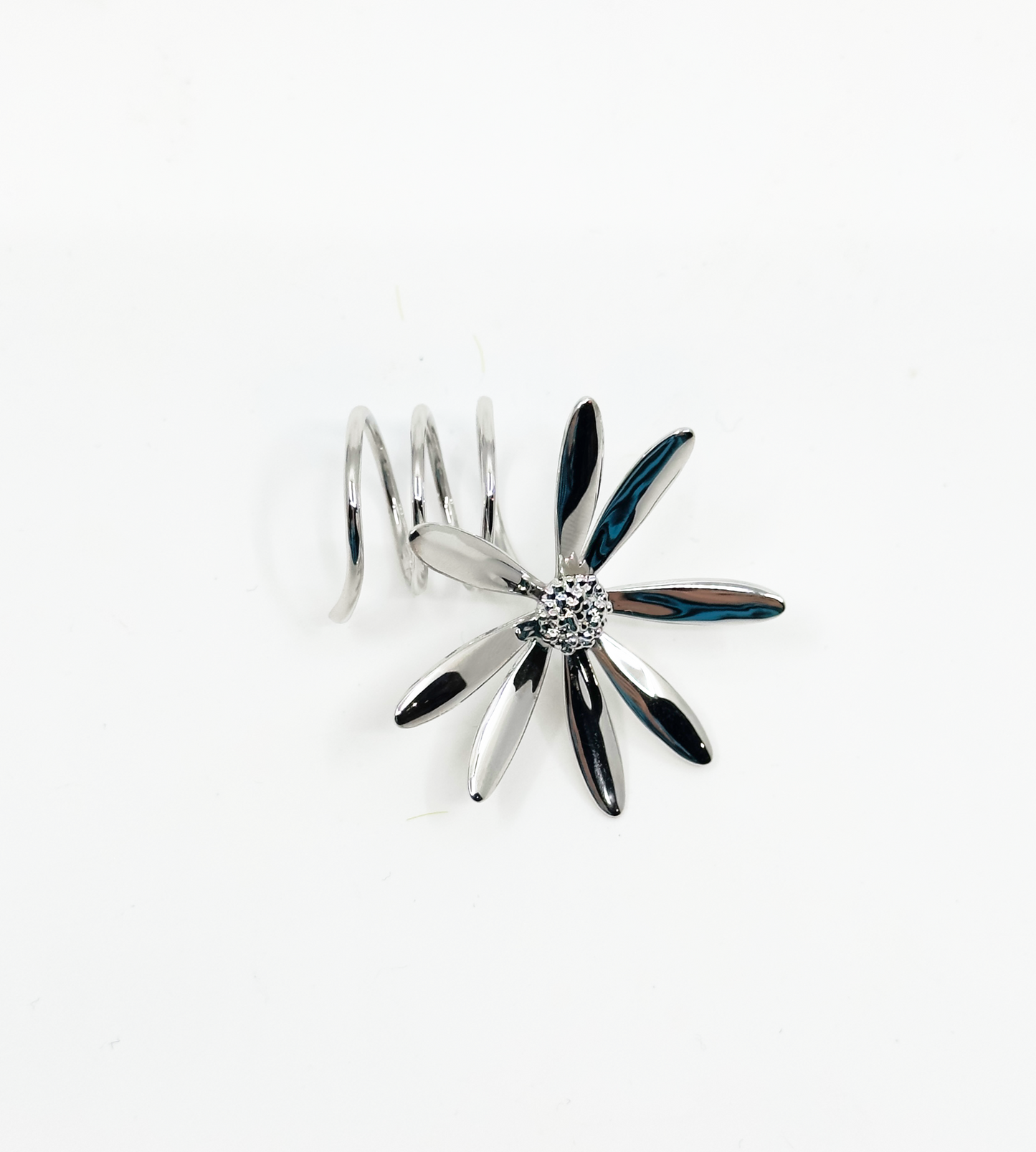 Daisy Cross Ring White