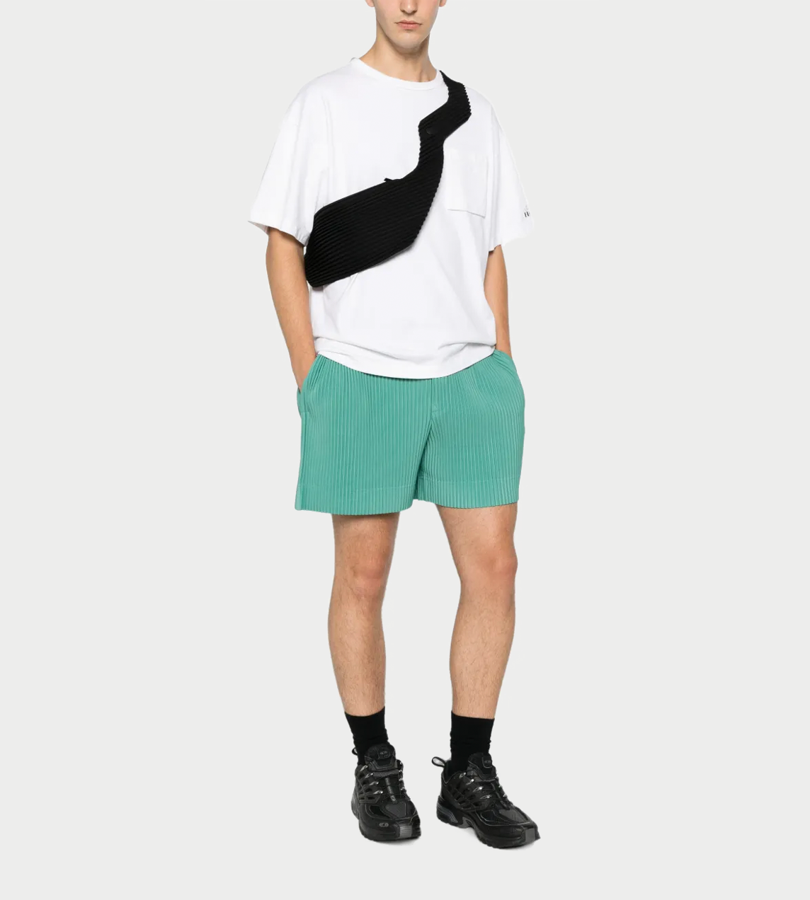 MC Pleated Shorts Storico Post Green