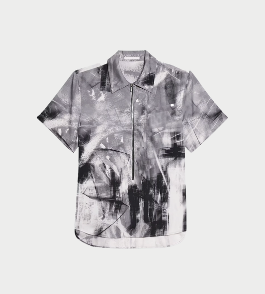 HELMUT LANG - Zip Scribble Shirt Blk/Wt