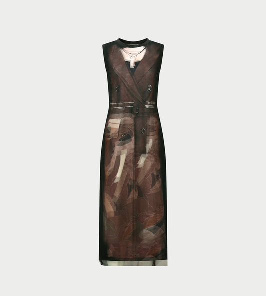 ANDERSSON BELL - Trench-coat-printed Dress Blk