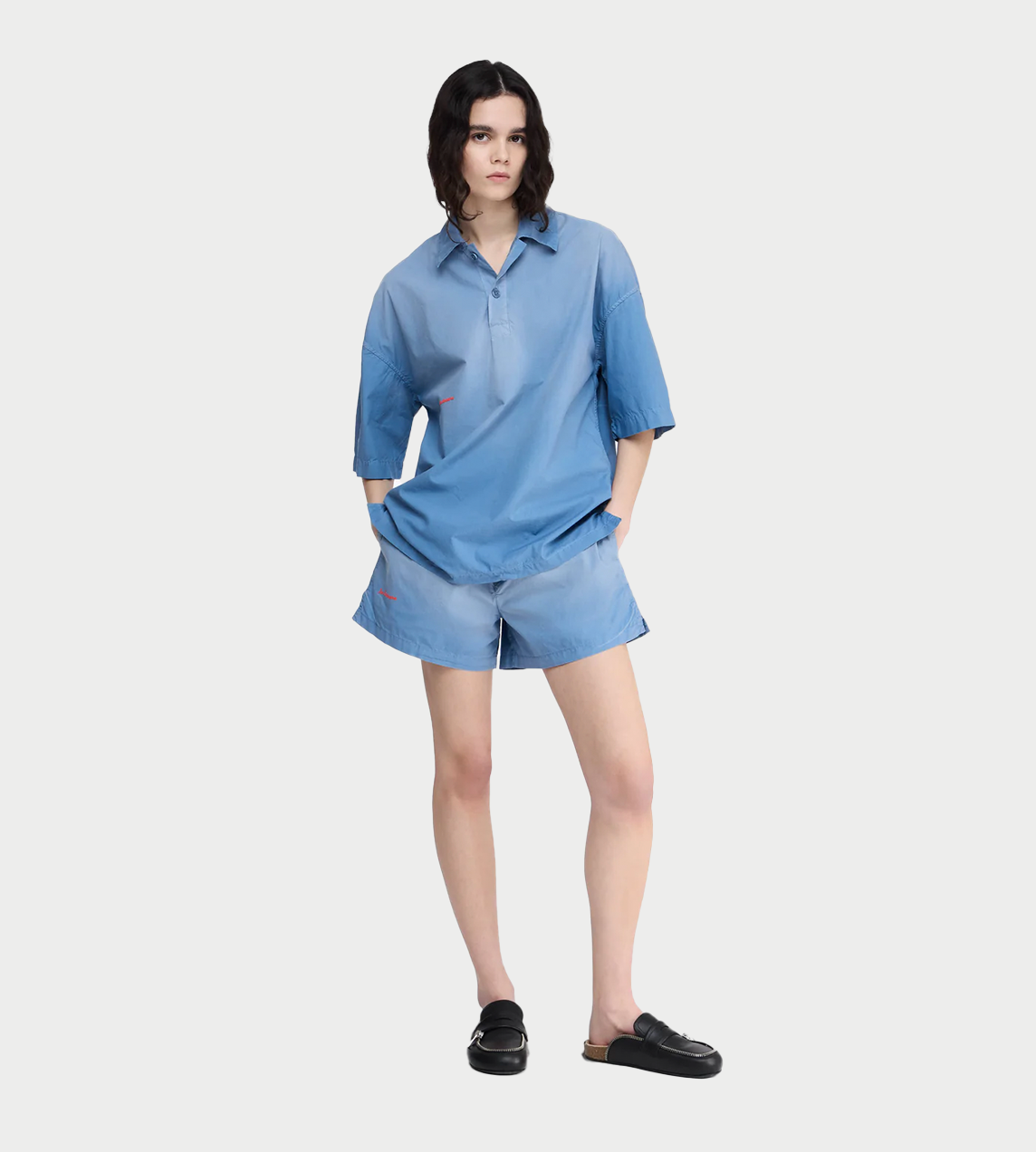 JW ANDERSON - Oversized Short-sleeve Polo Blue
