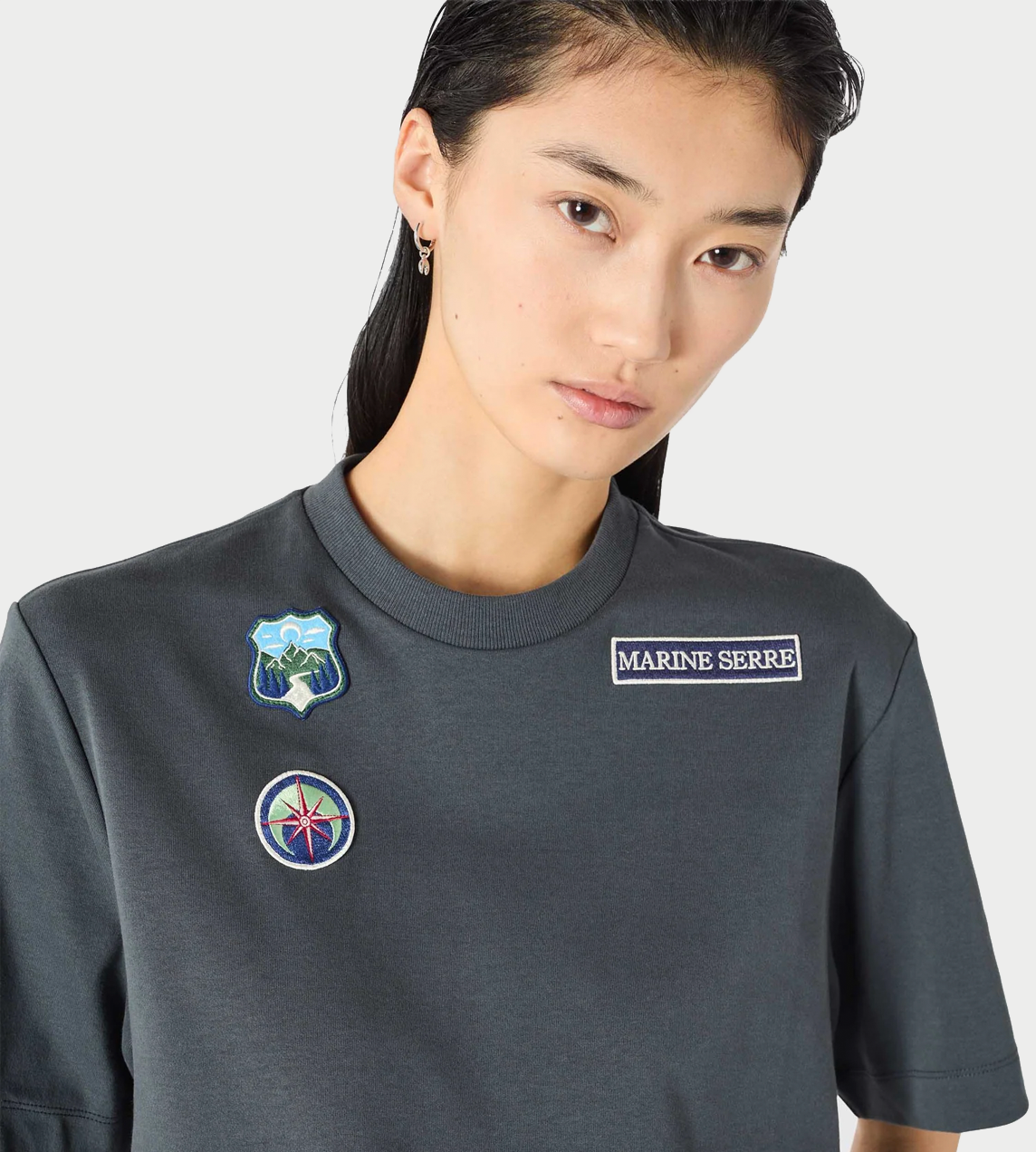 Scout Patches Crewneck T-Shirt Blue