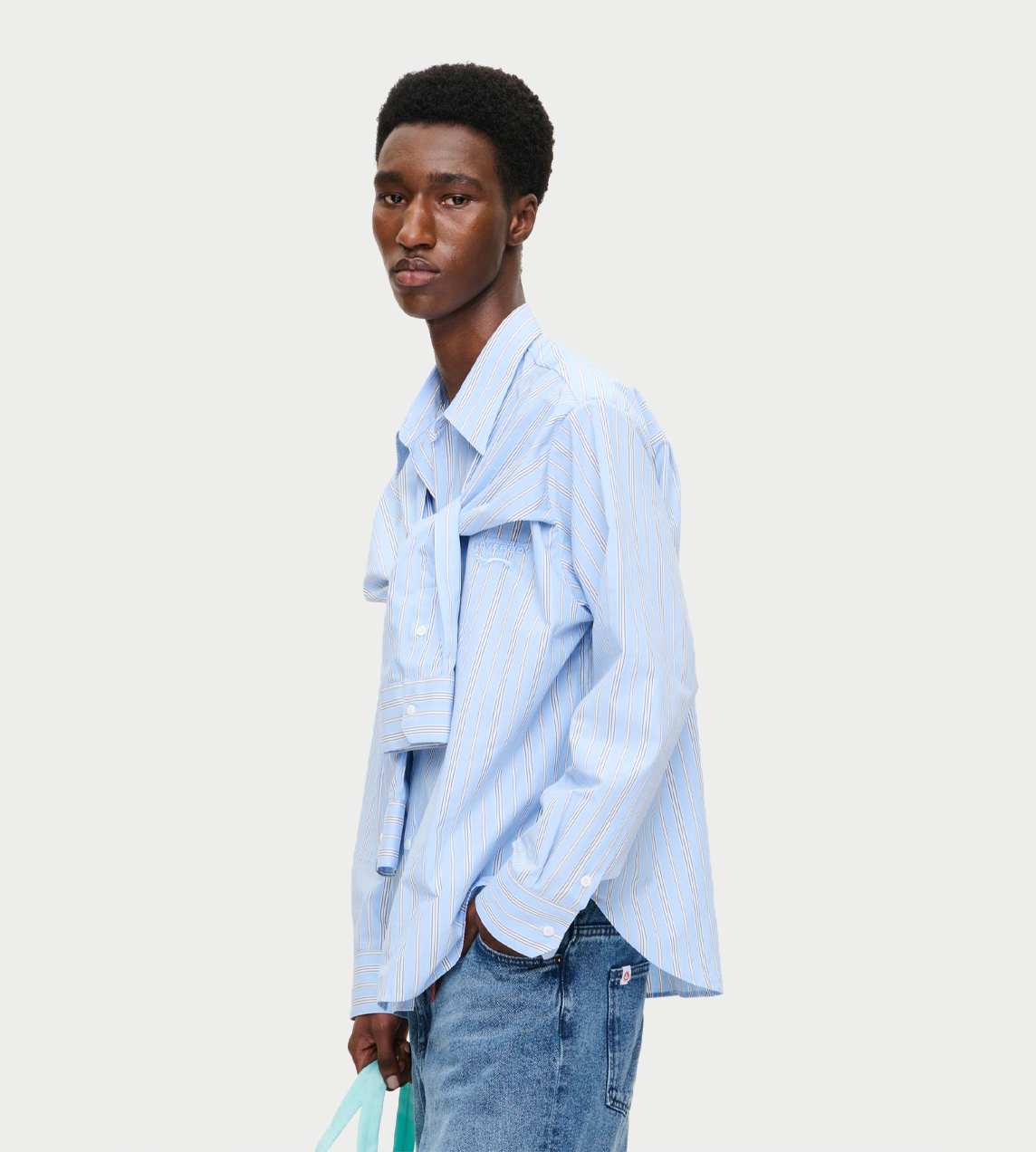 Hold Me Shirt In Blue Stripe