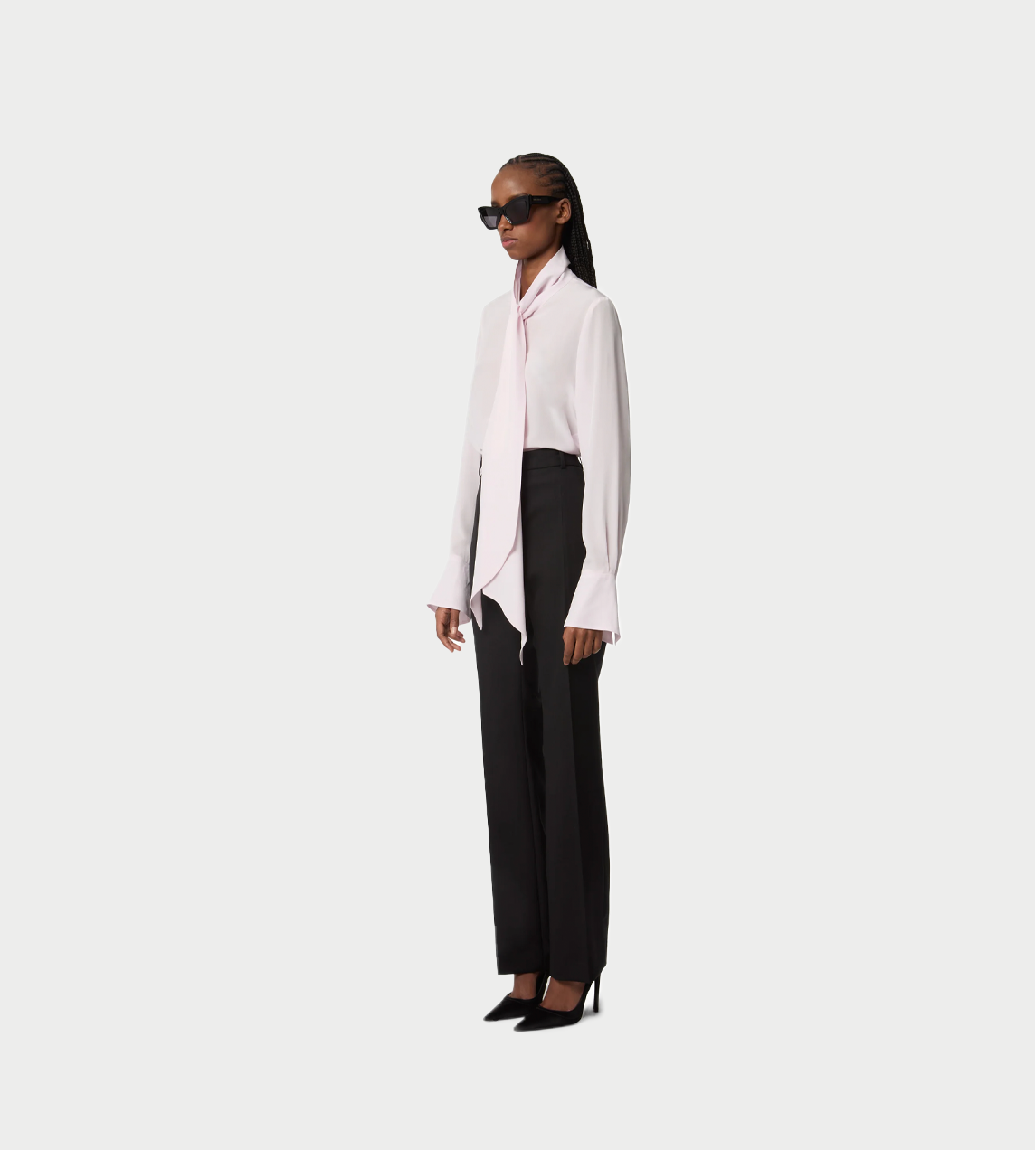 NINA RICCI - Lavalliere Silk Shirt Pink