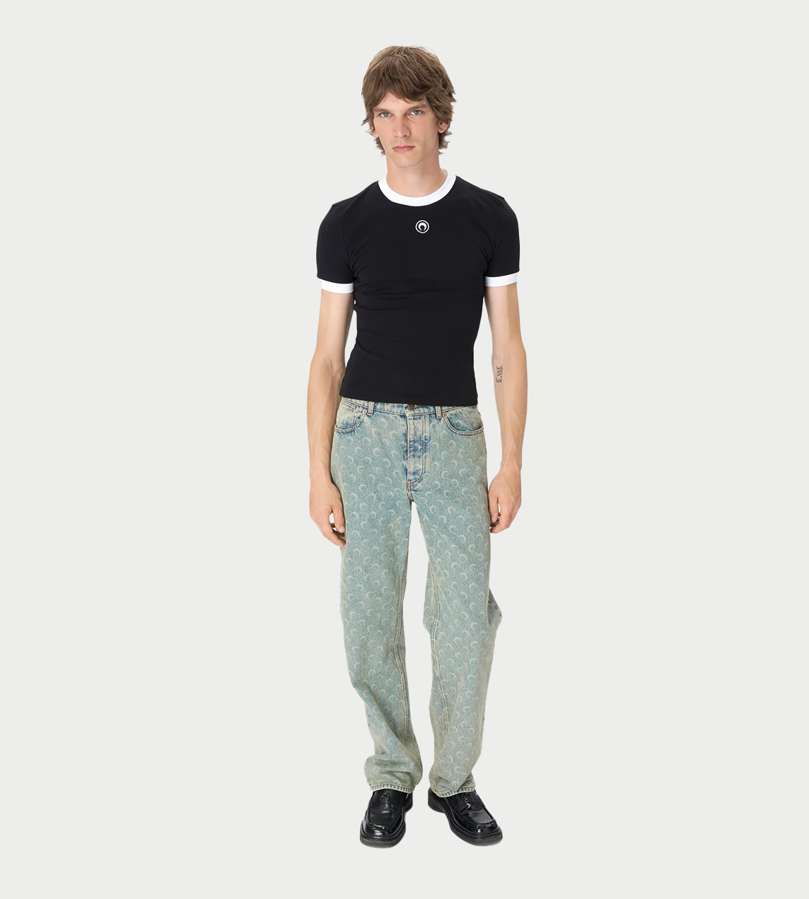 MARINE SERRE - Moon Laser Denim Straight Jeans M