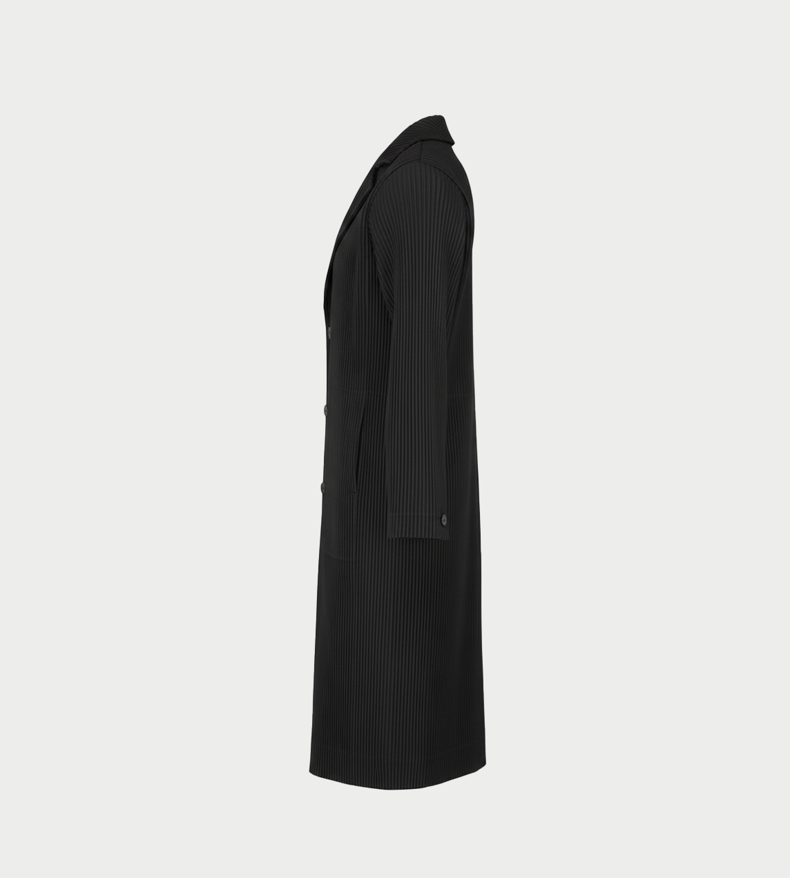 Tailored Pleats Long Jacket Blk