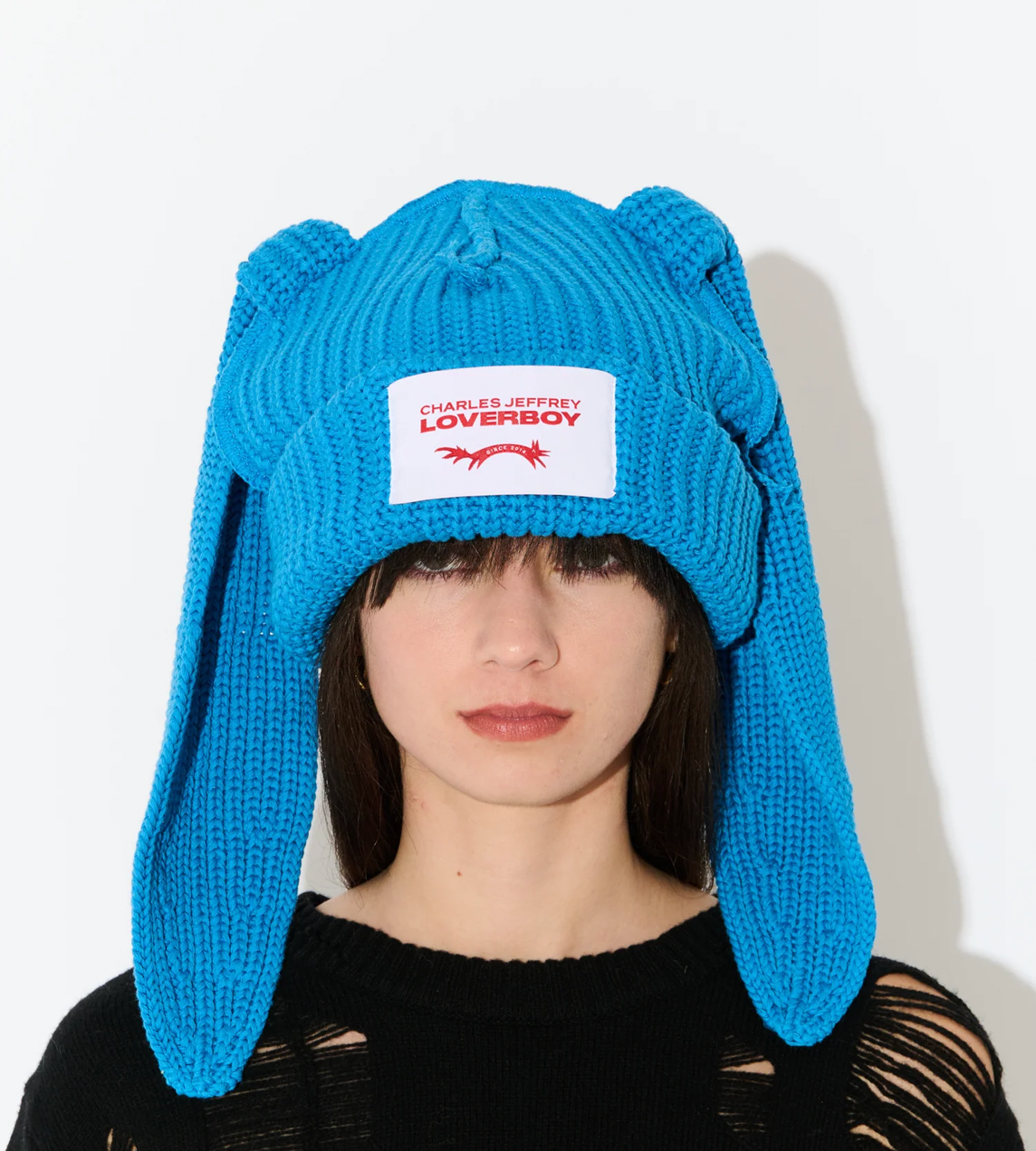CHARLES JEFFERY LOVERBOY - Chunky Rabbit Beanie Blue