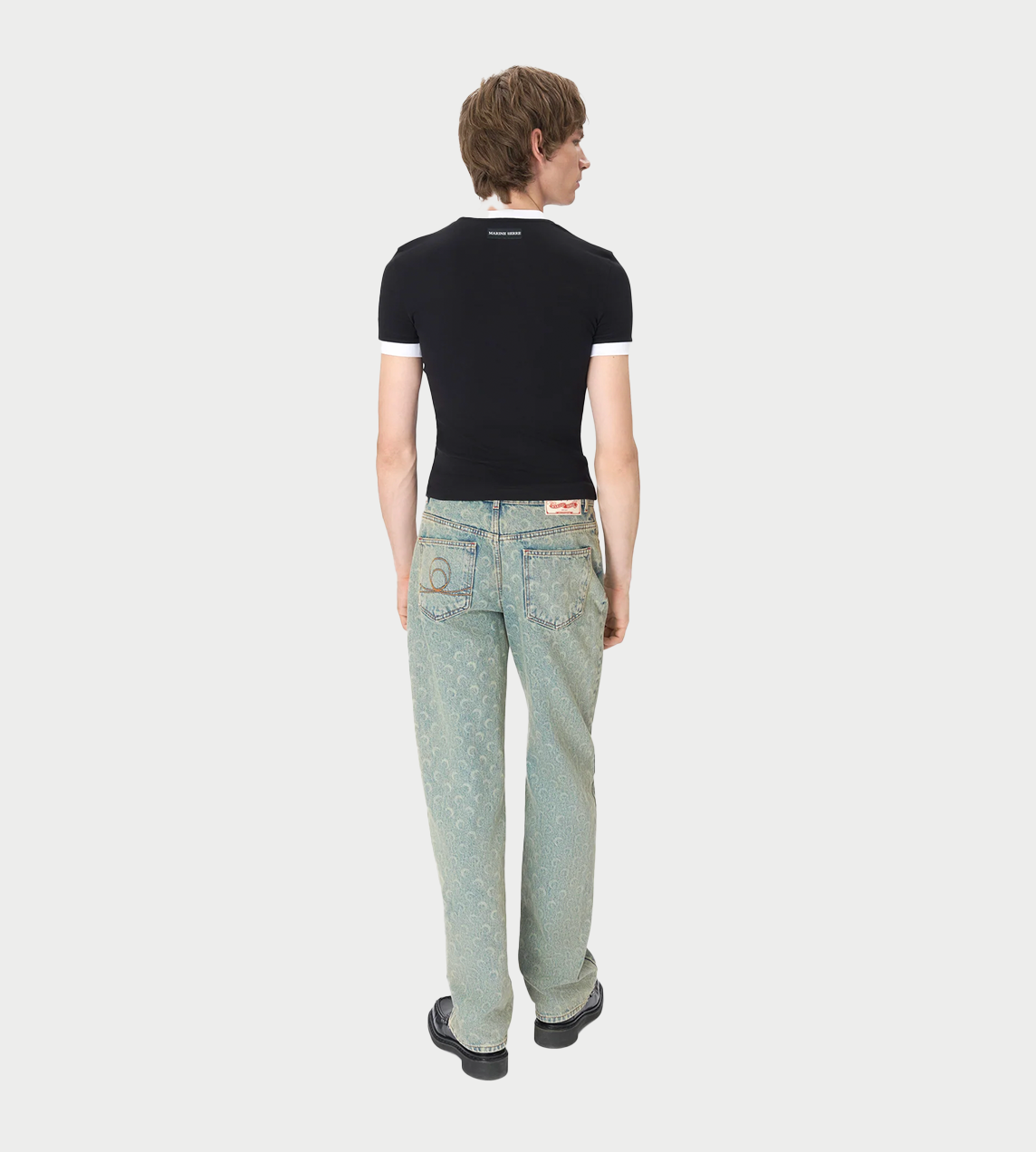 MARINE SERRE - Moon Laser Denim Straight Jeans M