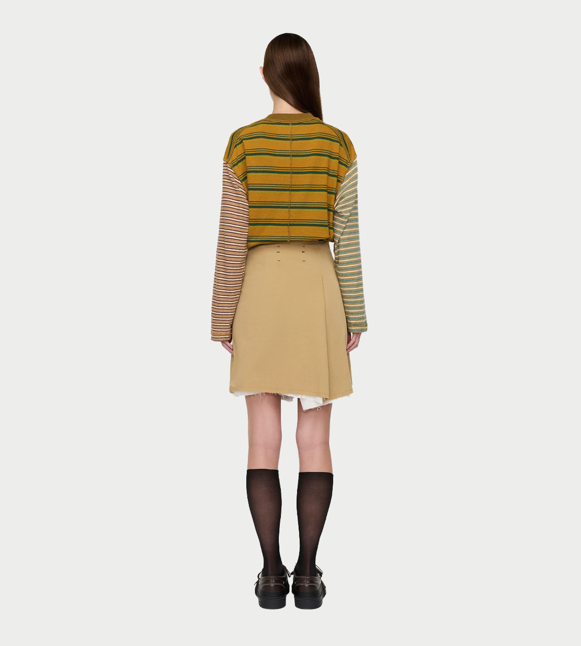 SONG FOR THE MUTE - Pleated Mini Skirt Beige