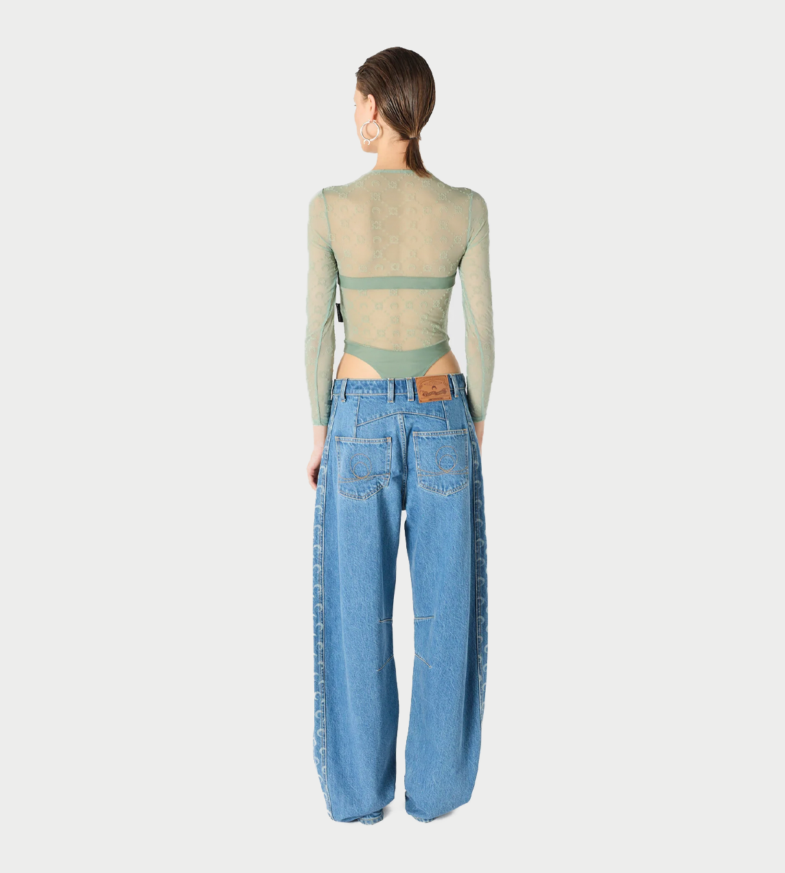 MARINE SERRE - Denim Barrel Jeans L.Blue