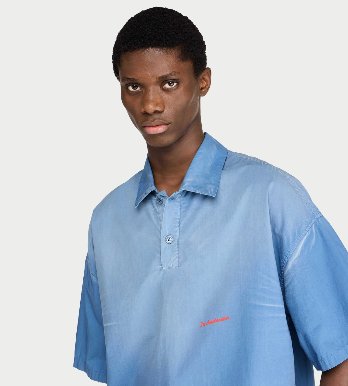 JW ANDERSON - Oversized Short-sleeve Polo Blue