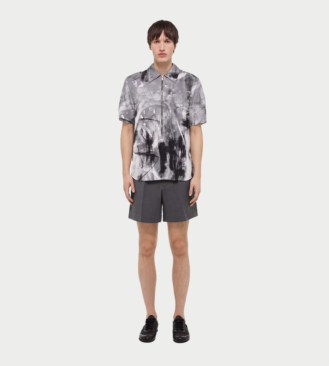 HELMUT LANG - Zip Scribble Shirt Blk/Wt
