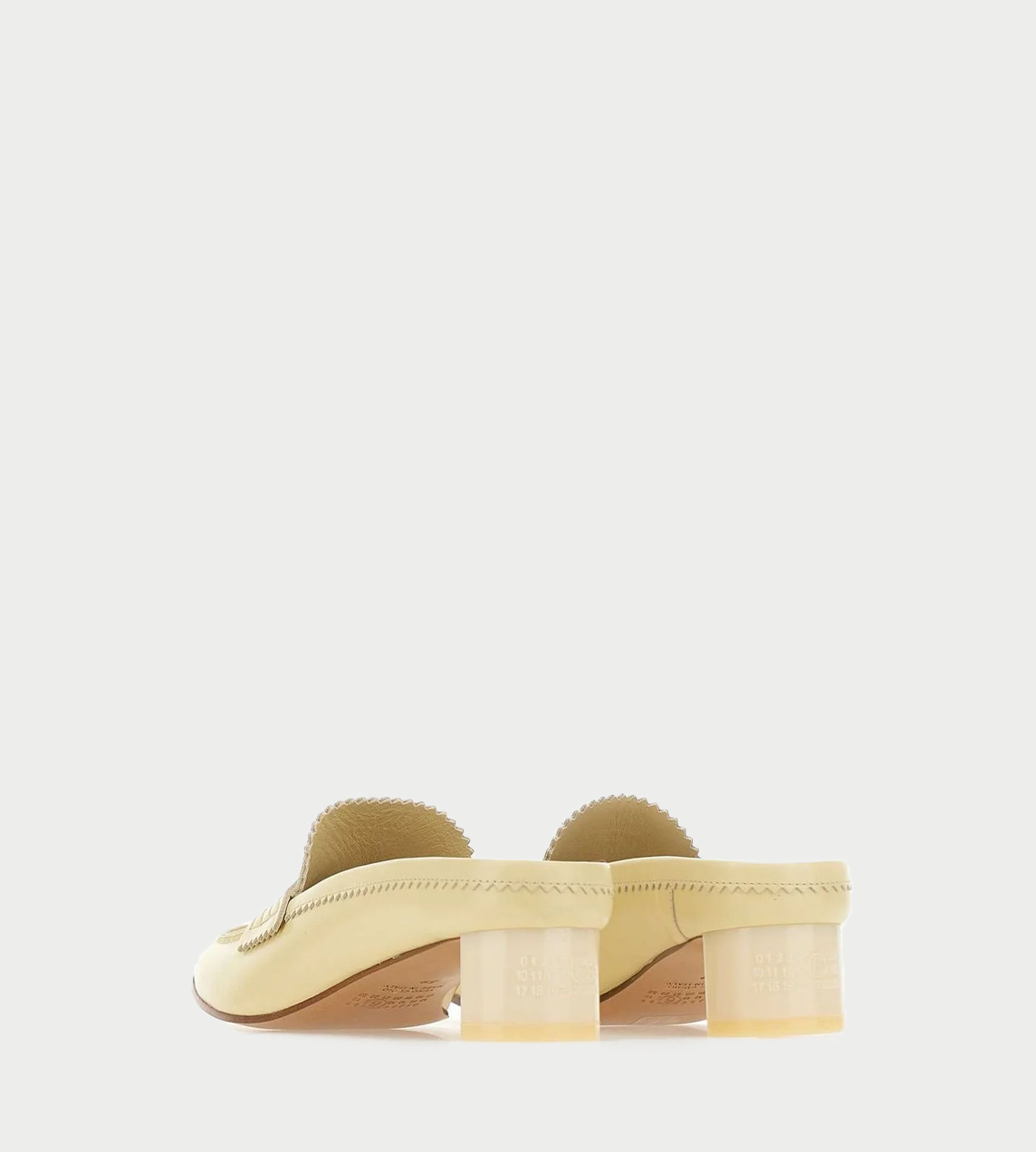 Leather Mules Pastel Yellow