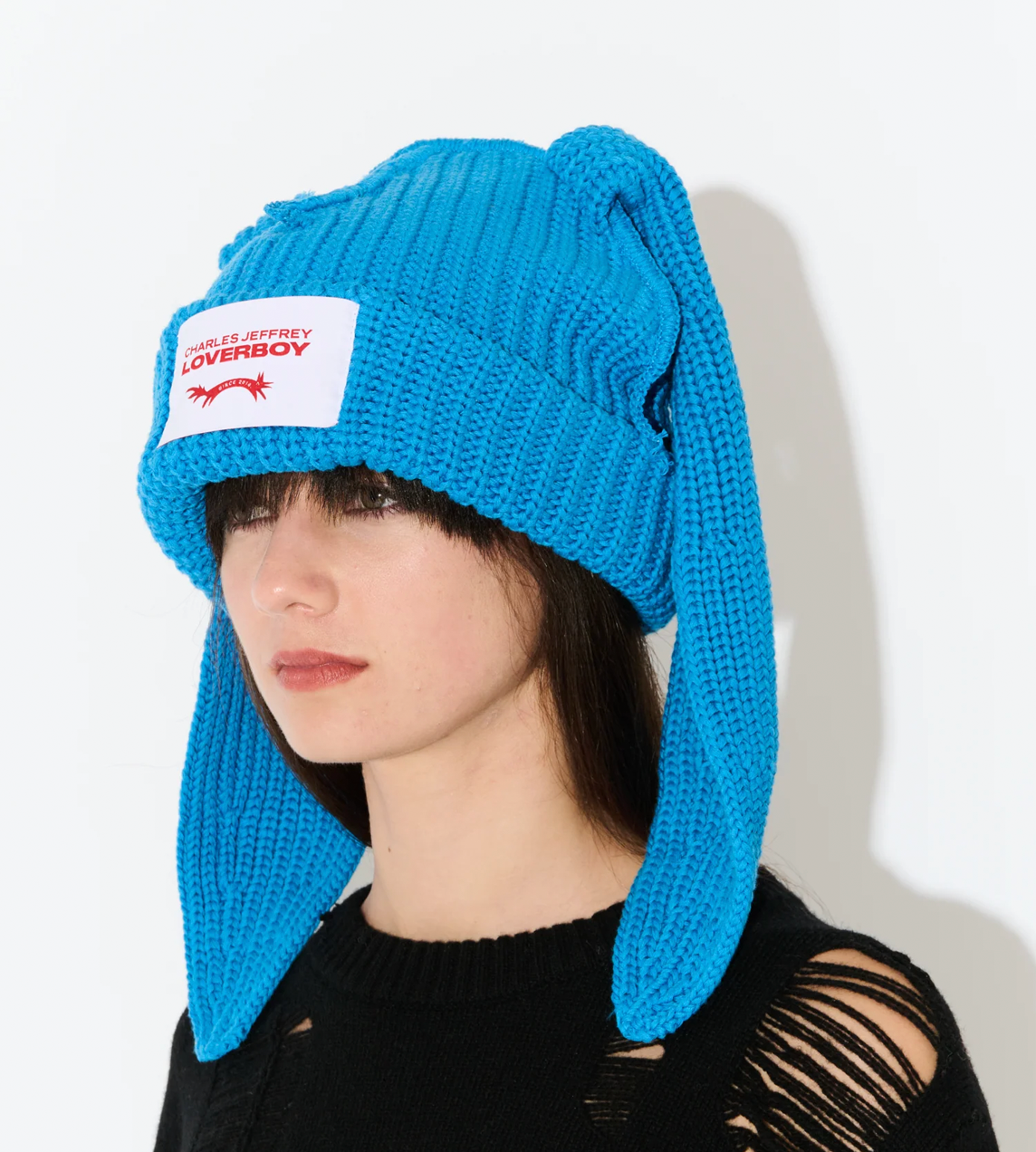 CHARLES JEFFERY LOVERBOY - Chunky Rabbit Beanie Blue