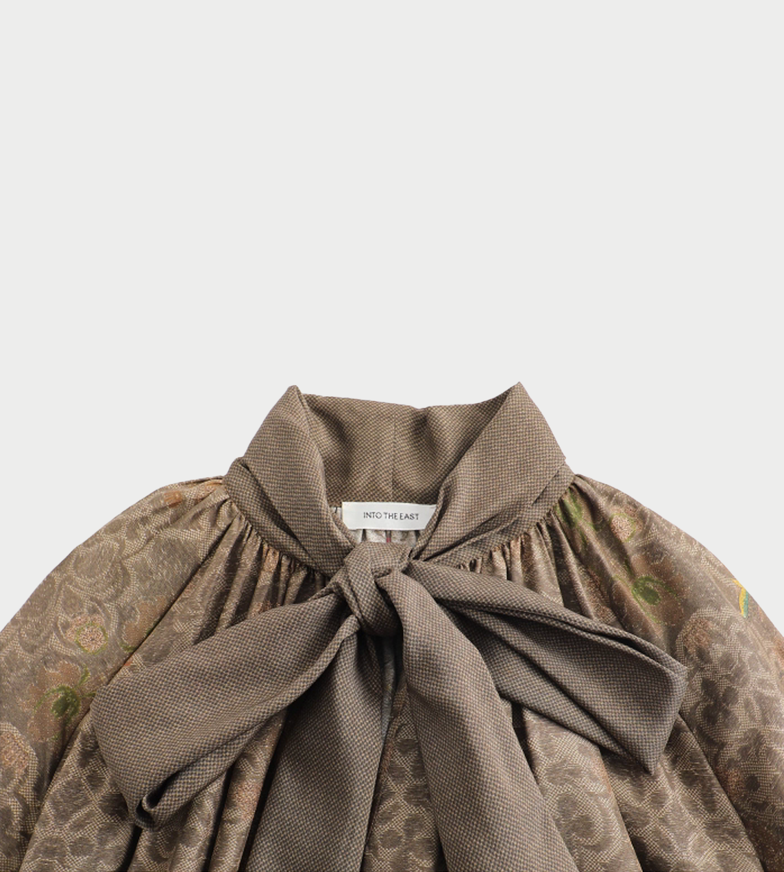 Silk Prints Tie-front Blouse Green