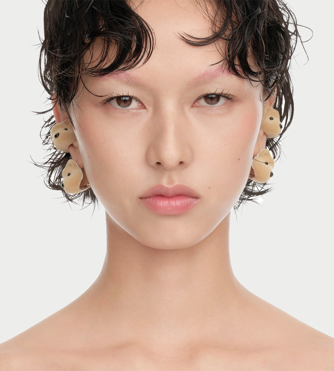 Flocked Bear Head Cuff Brown (Right)