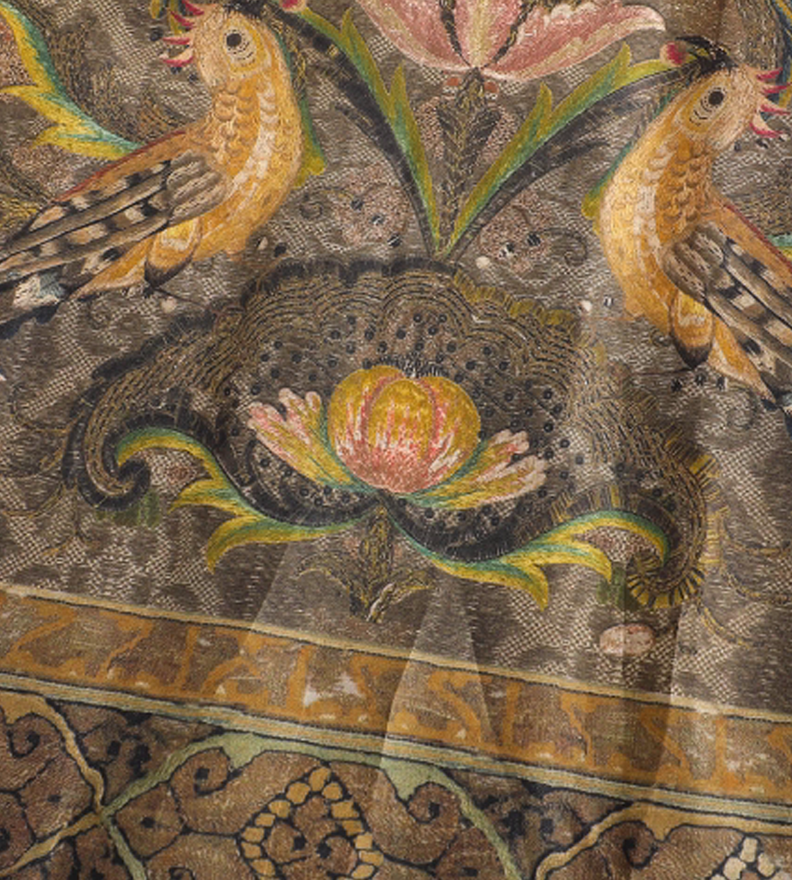 Silk Prints Tie-front Blouse Green