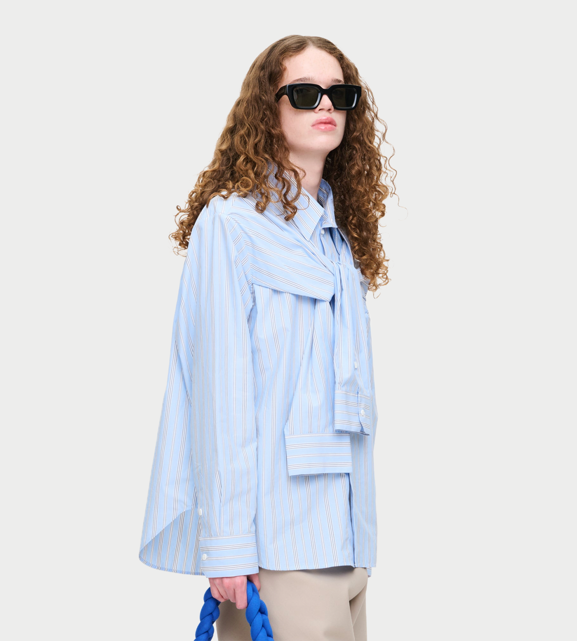 Hold Me Shirt In Blue Stripe