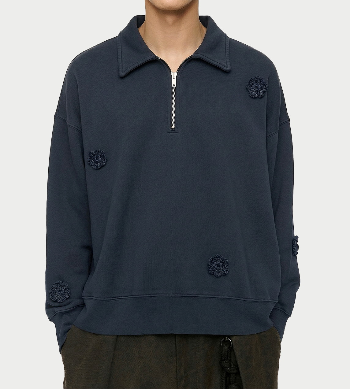 "Daisy" Quarter Zip Jumper Navy