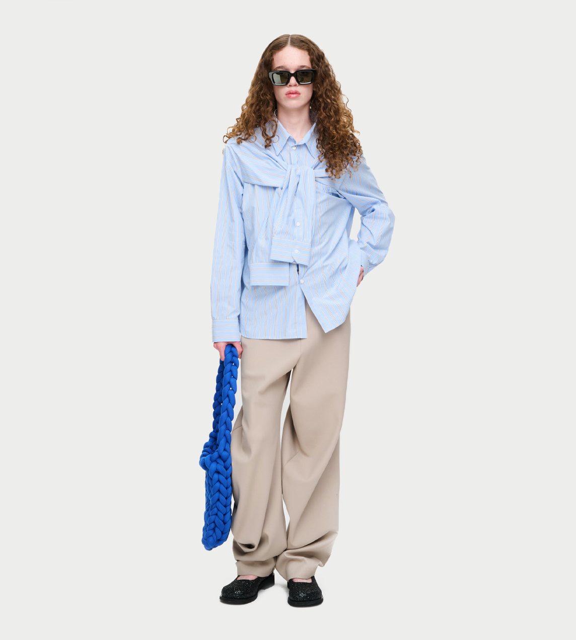 Hold Me Shirt In Blue Stripe