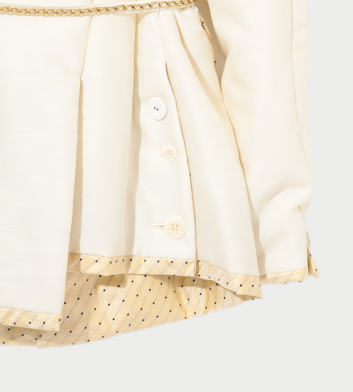 Double Taffeta Chain Belt Jacket White