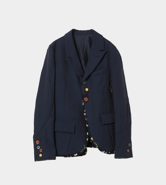 UNDERCOVER - Asymmetric Wool Jacket Navy