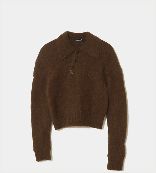 UNDERCOVER - Knitted Polo Brown