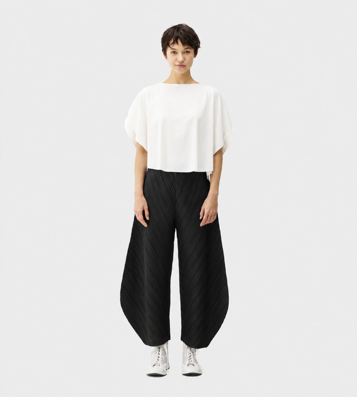 PLEATS PLEASE ISSEY MIYAKE - Thicker Pleated Cocoon Pants Blk