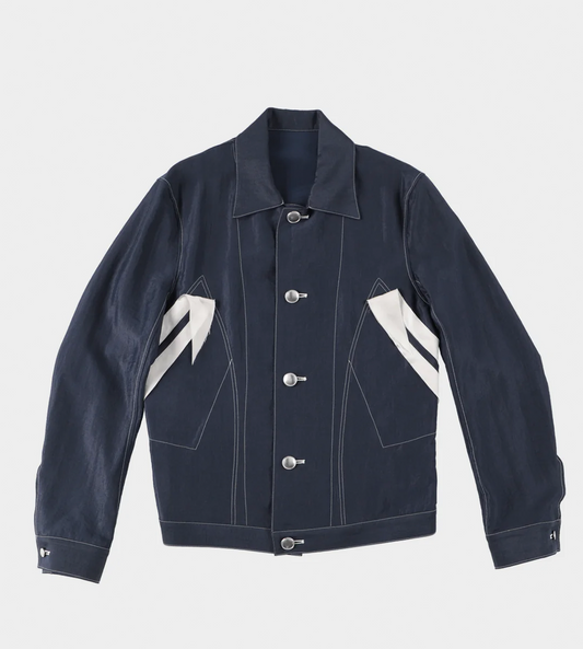 Sulvam - Slim Short Blouson Jacket Navy