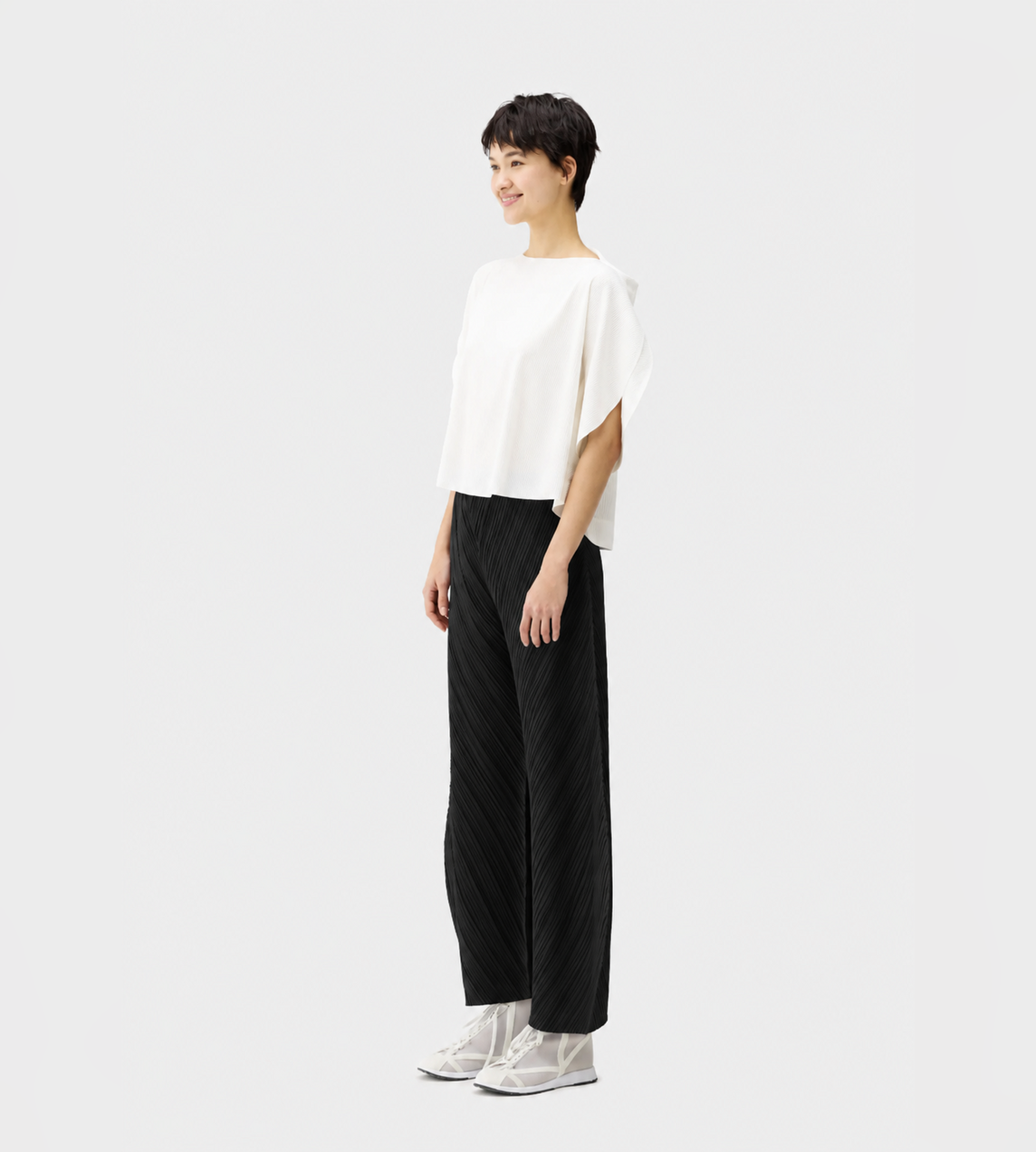 Thicker Pleated Cocoon Pants Blk