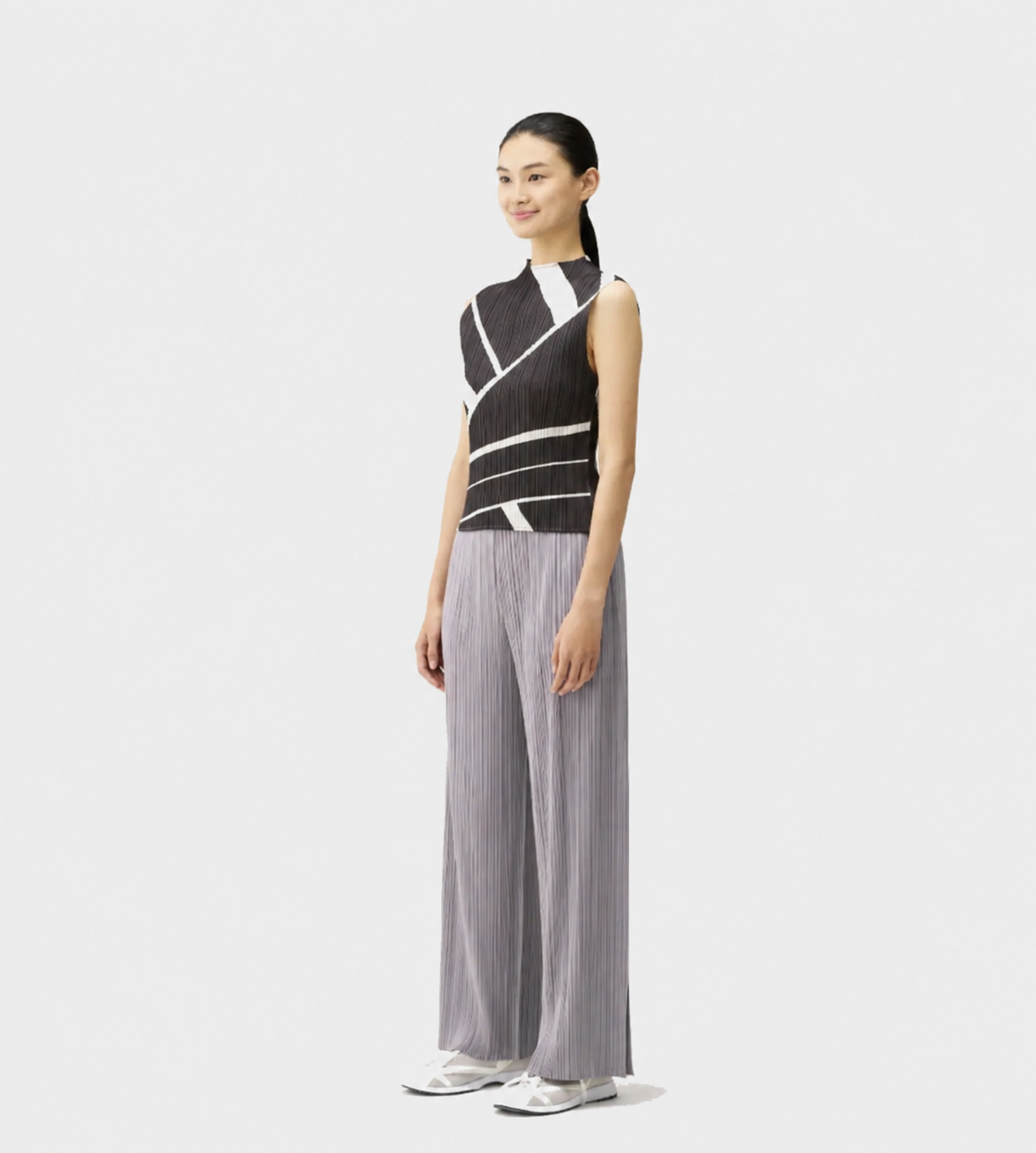 PLEATS PLEASE ISSEY MIYAKE - Fold-line Sleeveless Top Blk