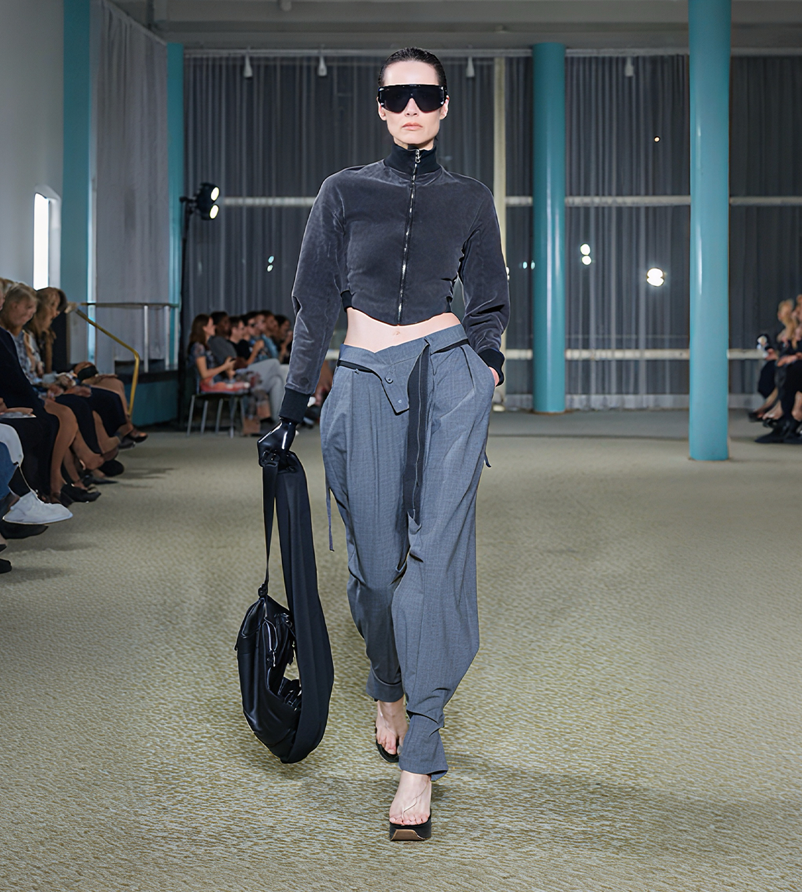 OTTOLINGER - Strapped Baggy Suit Pants Grey