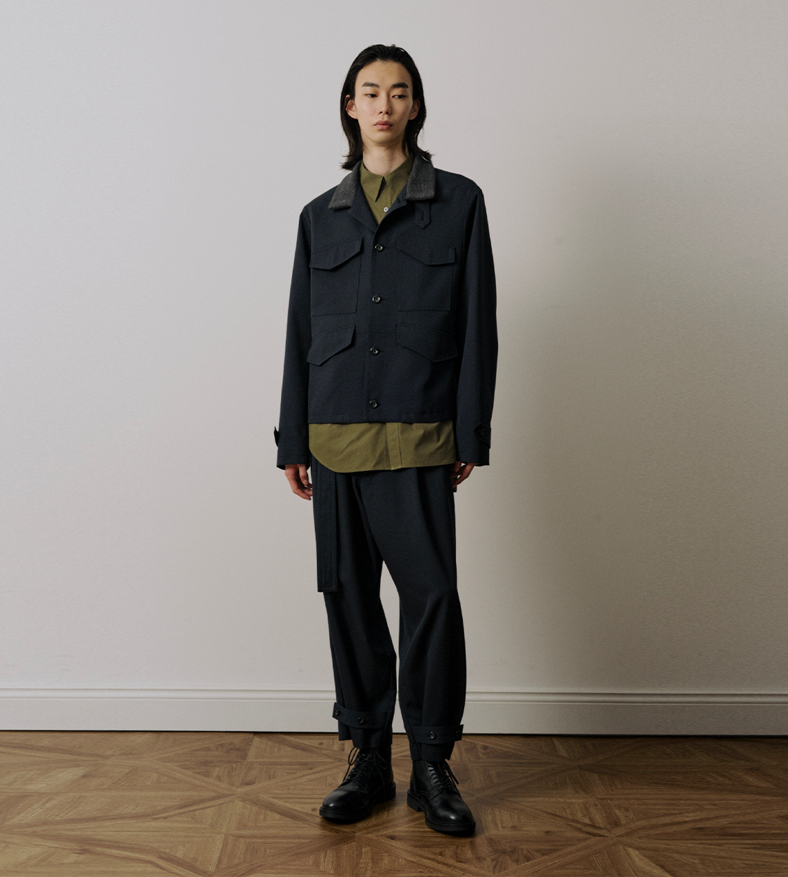 UJOH - Rib Collar 4 Pockets Blouson Navy