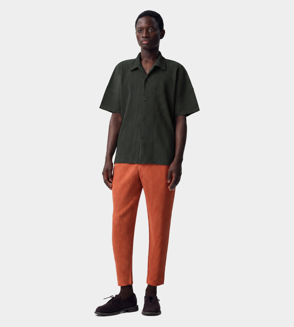 HOMME PLISSE ISSEY MIYAKE - Button-up Oversized S/L Shirt Inky Grey