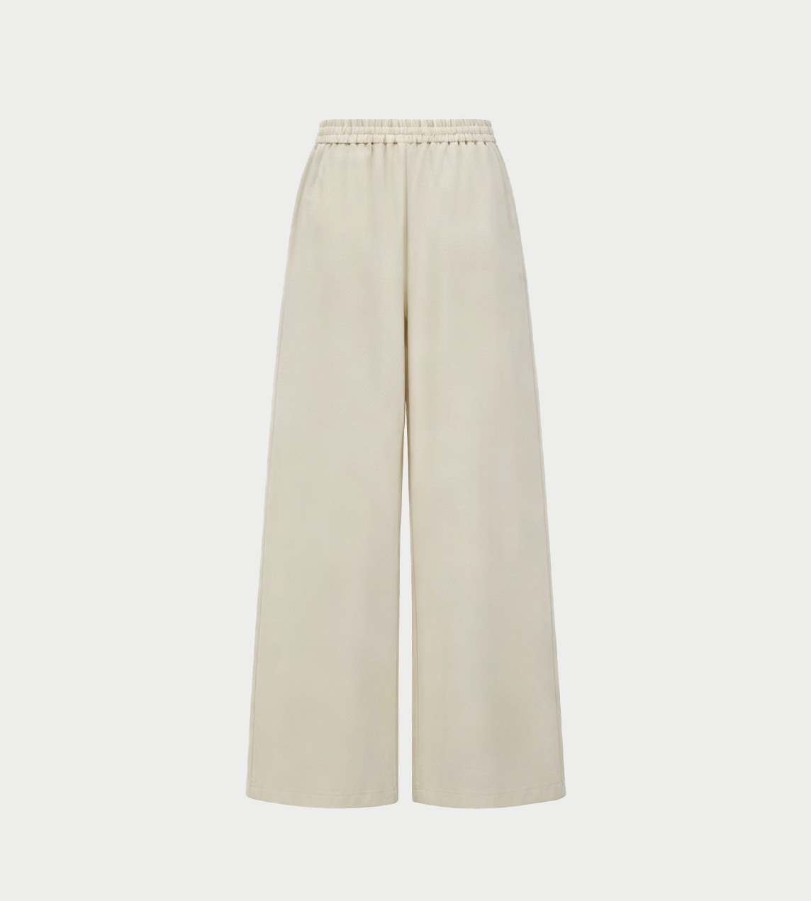 Drawstring Straight-Leg Pants Beige