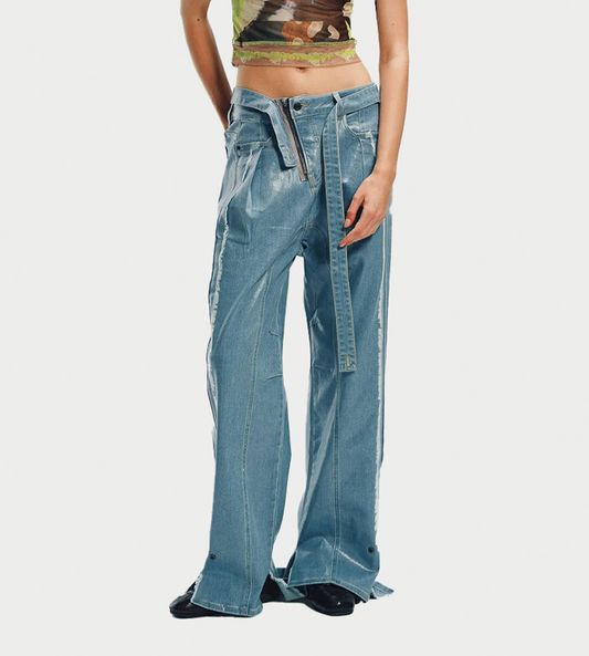 OTTOLINGER - Glazed Baggy Jeans Blue
