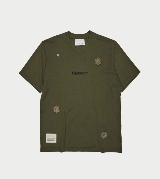 SONG FOR THE MUTE X BIRKENSTOCK - The Gardener Crochet Flower Tee Green