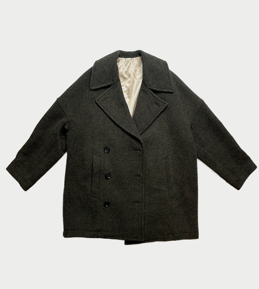 SULVAM - Over Classic Pea Coat Khaki
