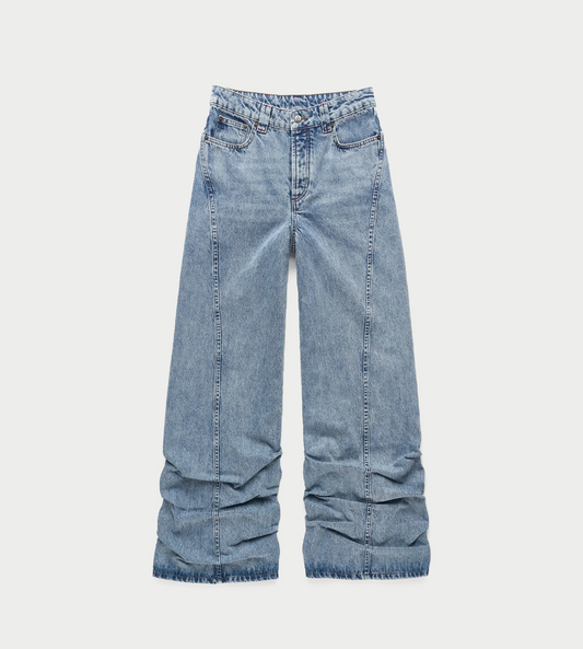 Jessie Sharpei Pleated Jeans Blue