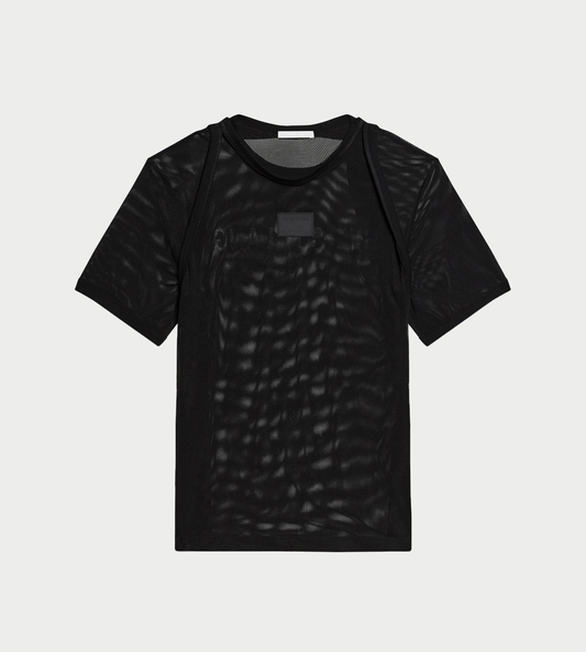 HELMUT LANG - Mesh Logo Tee Blk