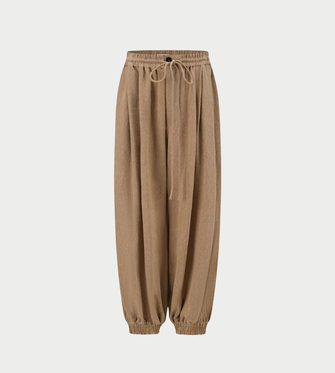 INTO THE EAST - Linen Interwoven Loose-fitting Wide- leg Pants Lt Coffee