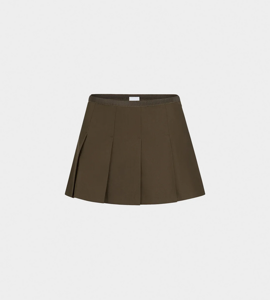 PATOU - Mini Pleated Skirt Brown