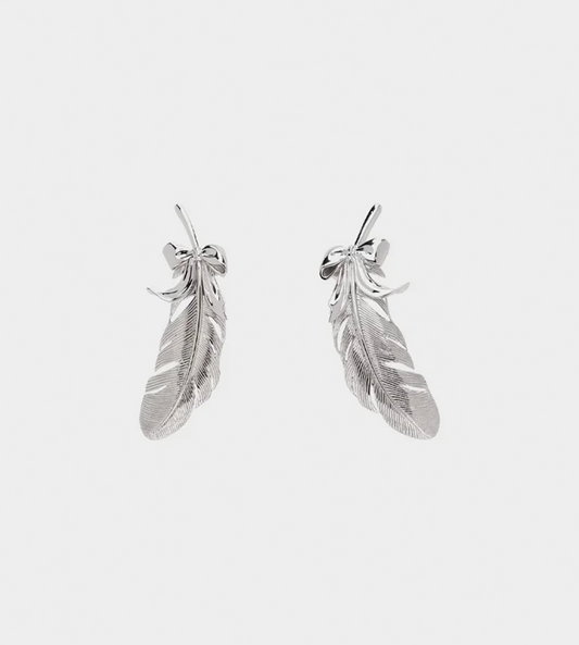 SHUSHU TONG - Bowknot Sharp Feather Earrings